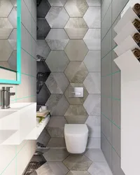 Honeycomb tiles for the bathroom in the interior
