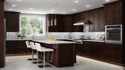 Dark kitchen set photo