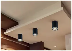 Споты потолочные в интерьере кухни