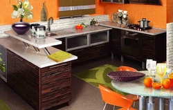 How to combine colors in the kitchen interior photo
