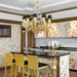 Фото дизайна кухни золото