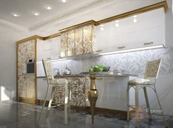 Фото дизайна кухни золото