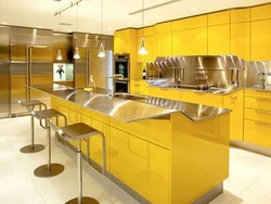 Gold kitchen design photo