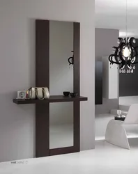 Wall-mounted full-length mirror in the hallway photo in the interior