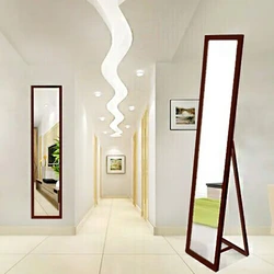 Wall-mounted full-length mirror in the hallway photo in the interior