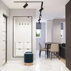 Wall-mounted full-length mirror in the hallway photo in the interior
