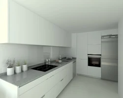 Gray kitchen with white apron interior