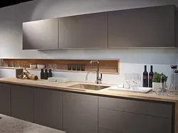 Graphite kitchen with wood in the interior