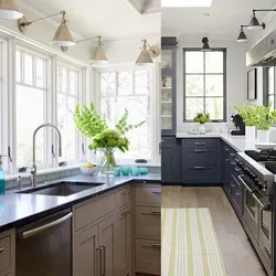 Kitchen opposite the window photo design