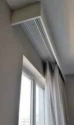 Фото карнизов для штор с натяжными потолками на кухне