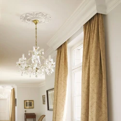Photo of curtain rods with suspended ceilings in the kitchen