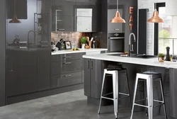 Anthracite kitchen color photo in the interior