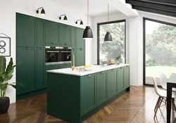 Blue-Green Kitchen In The Interior