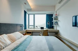 Narrow bedroom design with one window