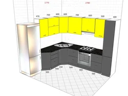 Kitchen design 2 by 2 5 with refrigerator