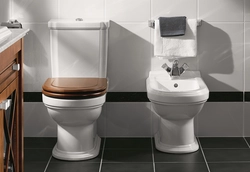 Photo of bidet and toilet in the bathroom