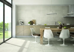 Porcelain tiles in the kitchen photo