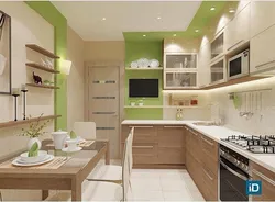 Green Kitchens With Beige Interior Photo