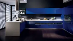 Black and blue kitchen photo