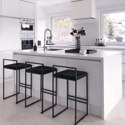 Bar stools in the kitchen for the bar counter photo
