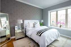 Gray wall in the bedroom interior combination