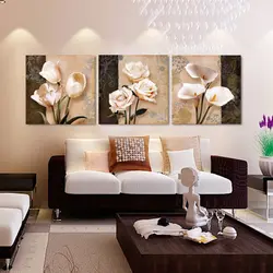 Decorative panels in the living room interior
