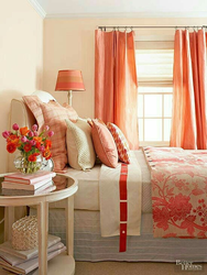 Color combination in the bedroom interior peach
