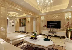 Photo Living Room In Gold Tones Photo