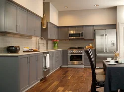 Gray Beige Walls In The Kitchen Interior