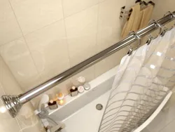 Curtain rod for bathroom curtains photo