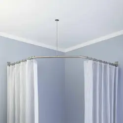 Curtain rod for bathroom curtains photo
