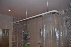 Curtain rod for bathroom curtains photo