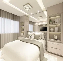 Room design 18 sq m bedroom with balcony photo