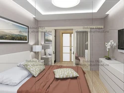 Room design 18 sq m bedroom with balcony photo