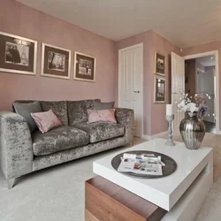 Dusty rose in the living room interior