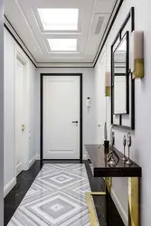 White tiles on the hallway floor photo