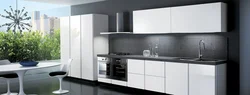 Кухня прамая дызайн сучасны светлы