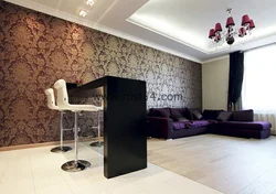 Studio combined with kitchen interior