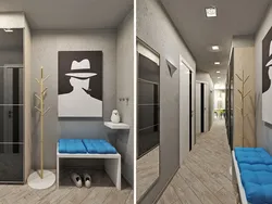 Design of a one-room apartment with a small hallway