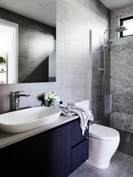 Bath in dark gray color photo