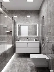 Bath in dark gray color photo