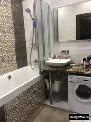 Panel evində paltaryuyan maşın ilə vanna otağı dizaynı