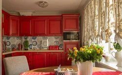 Kitchen decorated with flowers photo