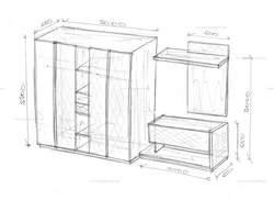 Hallway sketch with photo dimensions