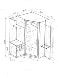 Hallway sketch with photo dimensions