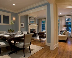 Colors in the interior of the dining room living room