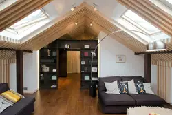 Photo design of attic bedroom with gable