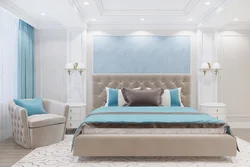 Bedroom Design In Beige And Blue Tones