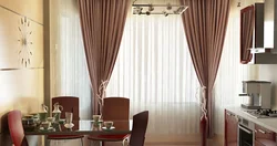Какие цветом шторы к бежевой кухне фото