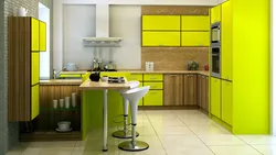 Какой цвет сочетается с желтым в интерьере кухни фото как